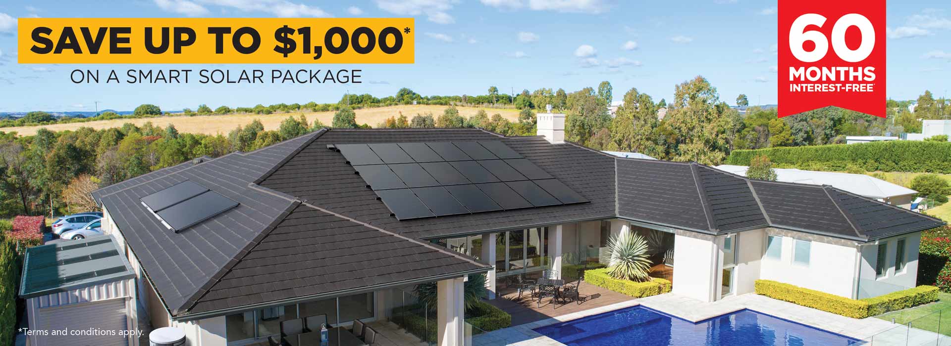 Save up to $1,000 on a solar power system and solar hot water combo