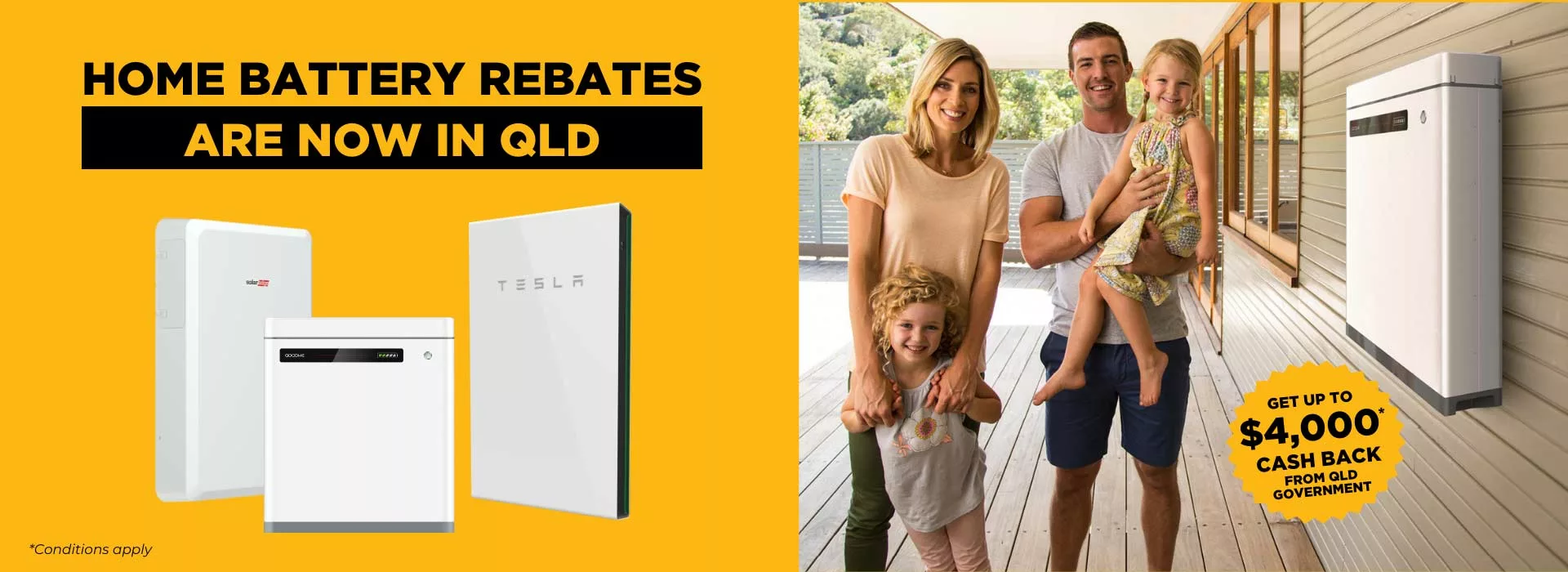 QLD Battery Booster Rebate available on Solahart solar battery systems to eligible customers