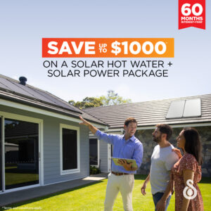 Solahart 60 month interest-free and save up to $1000 on a solar hot water and solar power package.